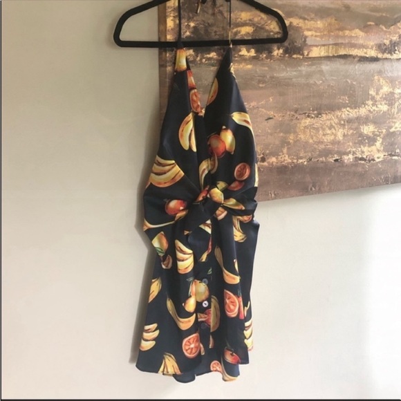L’Academie Fruit Print Mini Dress in Navy NWOT - Picture 5 of 8